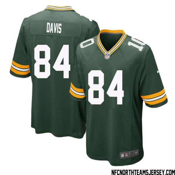 Tyler Davis No 84 Green Bay Packers Home Game Jersey Mens – Replica