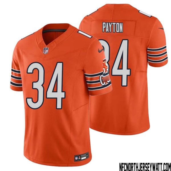 Walter Payton No 34 Men Orange Chicago Bears Vapor F.u.s.e. Limited Jersey – Replica