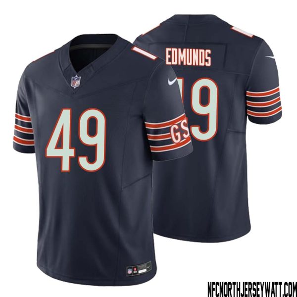Tremaine Edmunds No 49 Men Navy Chicago Bears Vapor F.u.s.e. Limited Jersey – Replica