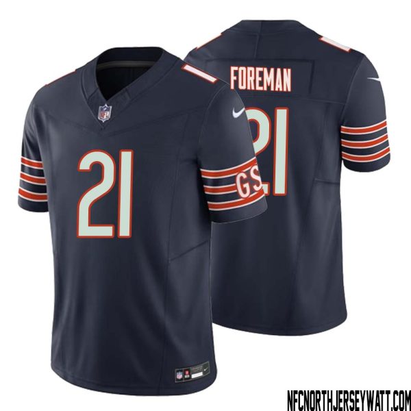 D?Onta Foreman No 21 Men Navy Chicago Bears Vapor F.u.s.e. Limited Jersey – Replica
