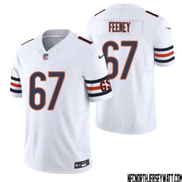 Dan Feeney No 67 Men White Chicago Bears Vapor F.u.s.e. Limited Jersey – Replica