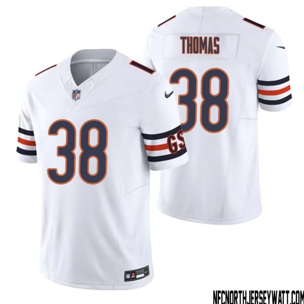 A.j. Thomas No 38 Men White Chicago Bears Vapor F.u.s.e. Limited Jersey – Replica
