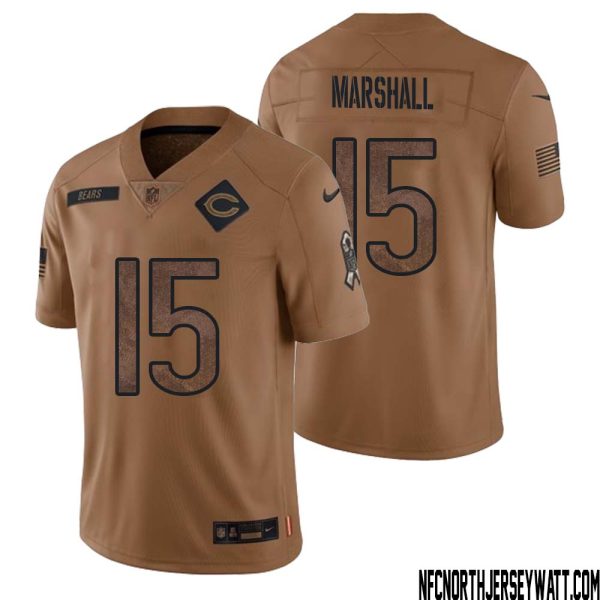 Brandon Marshall No 15 Men Brown Chicago Bears 2023 Salute To Service Retired Player Limited Jersey – Replica