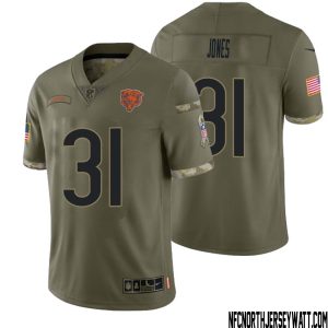 Jaylon Jones No 31 Men Olive Chicago Bears 2022 Salute To Service Retired Player Limited Jersey – Replica