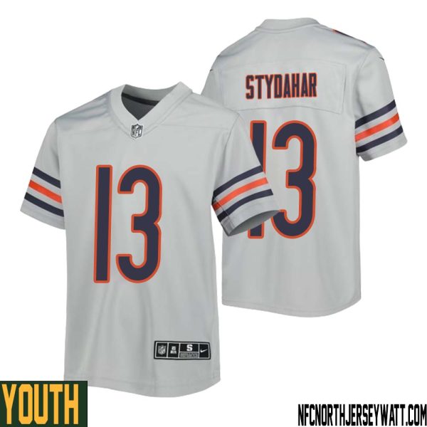 Joe Stydahar No 13 Youth Silver Chicago Bears Inverted Legend Jersey – Replica
