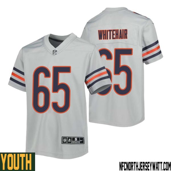 Cody Whitehair No 65 Youth Silver Chicago Bears Inverted Legend Jersey – Replica
