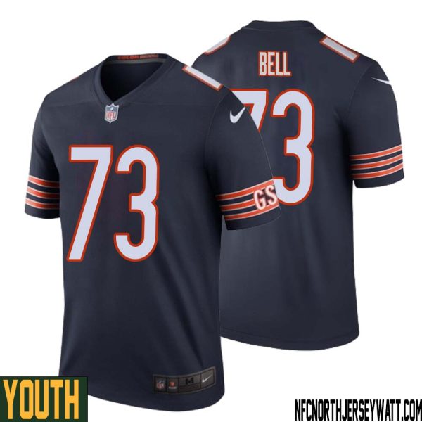 Travis Bell No 73 Youth Navy Chicago Bears Color Rush Legend Jersey – Replica