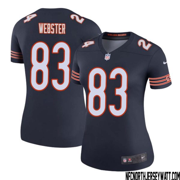 Nsimba Webster No 83 Women Navy Chicago Bears Color Rush Legend Jersey – Replica