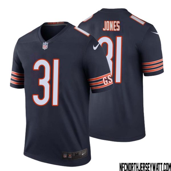 Jaylon Jones No 31 Men Navy Chicago Bears Color Rush Legend Jersey – Replica