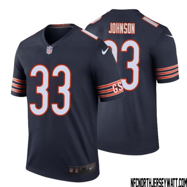 Jaylon Johnson No 33 Men Navy Chicago Bears Color Rush Legend Jersey – Replica
