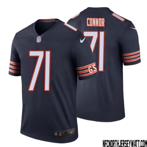 George Connor No 71 Men Navy Chicago Bears Color Rush Legend Jersey – Replica
