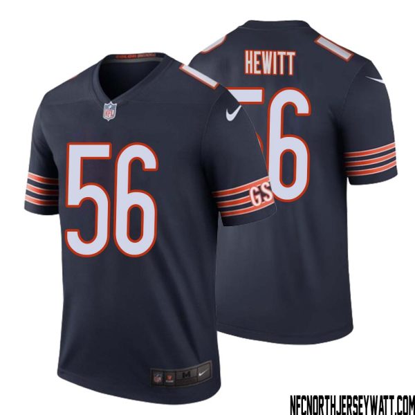 Bill Hewitt No 56 Men Navy Chicago Bears Color Rush Legend Jersey – Replica