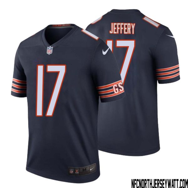 Alshon Jeffery No 17 Men Navy Chicago Bears Color Rush Legend Jersey – Replica