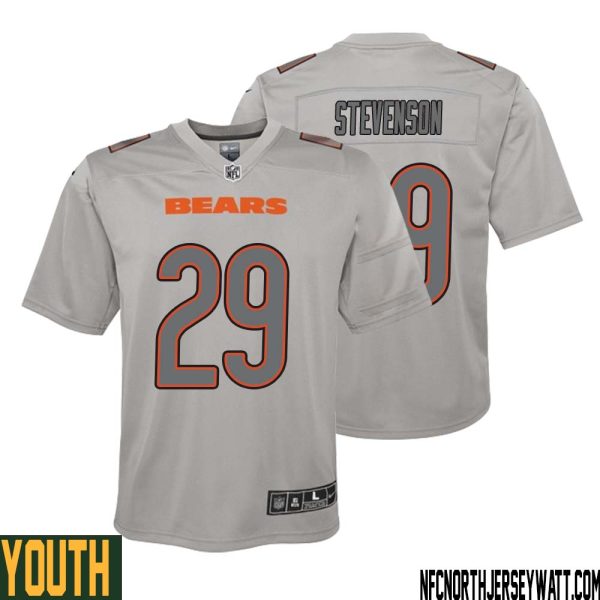 Tyrique Stevenson No 29 Youth Gray Chicago Bears Atmosphere Fashion Game Jersey – Replica