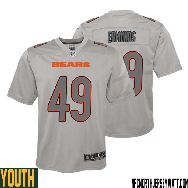 Tremaine Edmunds No 49 Youth Gray Chicago Bears Atmosphere Fashion Game Jersey – Replica