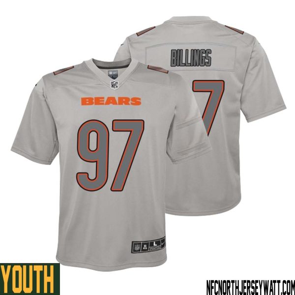 Andrew Billings No 97 Youth Gray Chicago Bears Atmosphere Fashion Game Jersey – Replica