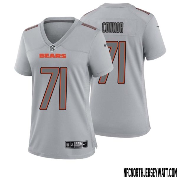 George Connor No 71 Women Gray Chicago Bears Atmosphere Fashion Game Jersey – Replica