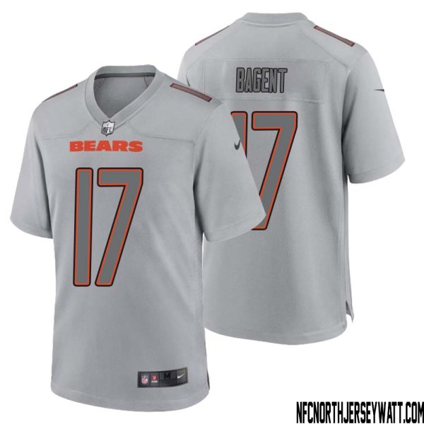 Tyson Bagent No 17 Men Gray Chicago Bears Atmosphere Fashion Game Jersey – Replica