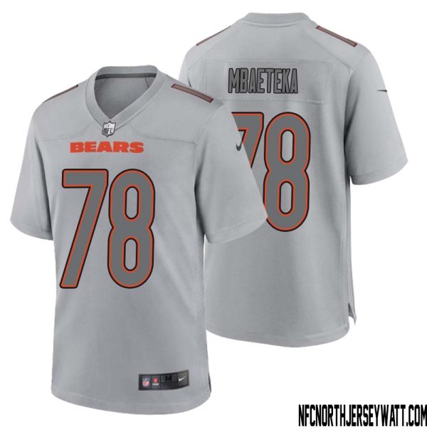 Roy Mbaeteka No 78 Men Gray Chicago Bears Atmosphere Fashion Game Jersey – Replica