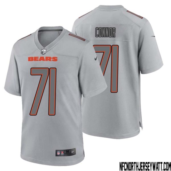 George Connor No 71 Men Gray Chicago Bears Atmosphere Fashion Game Jersey – Replica