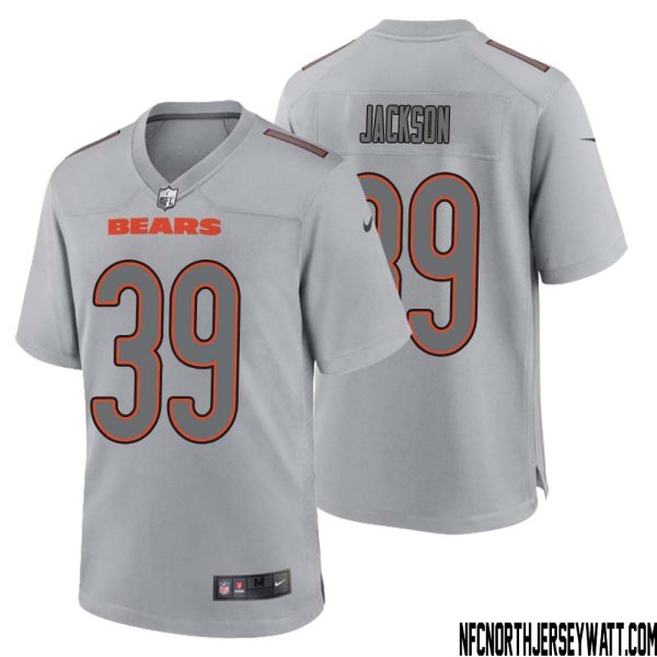 Eddie Jackson No 39 Men Gray Chicago Bears Atmosphere Fashion Game Jersey – Replica