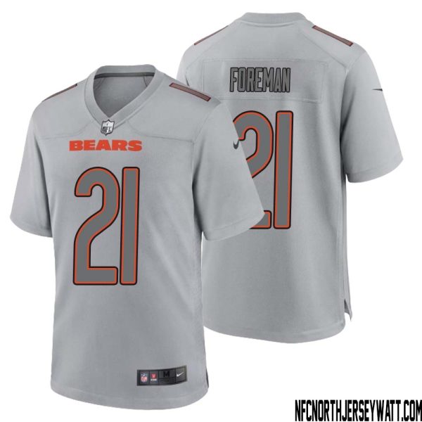D?Onta Foreman No 21 Men Gray Chicago Bears Atmosphere Fashion Game Jersey – Replica