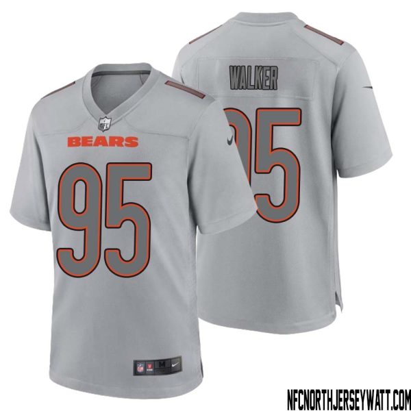 Demarcus Walker No 95 Men Gray Chicago Bears Atmosphere Fashion Game Jersey – Replica