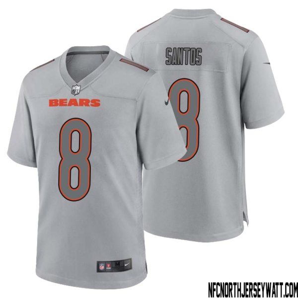 Cairo Santos No 8 Men Gray Chicago Bears Atmosphere Fashion Game Jersey – Replica