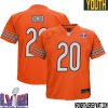 Travis Bell No 73 Chicago Bears Super Bowl Lviii Alternate Game Jersey Orange For Youth – Replica