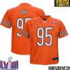 Red Grange No 77 Chicago Bears Super Bowl LVIII Alternate Game Jersey Orange for Youth – Replica