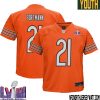 Dan Feeney No 67 Chicago Bears Super Bowl Lviii Alternate Game Jersey Orange For Youth – Replica