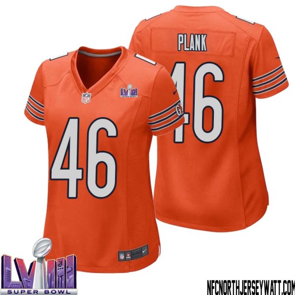 Doug Plank No 46 Chicago Bears Super Bowl Lviii Alternate Game Jersey Orange For Women – Replica