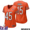 Bulldog Turner No 66 Chicago Bears Super Bowl LVIII Alternate Game Jersey Orange for Women – Replica