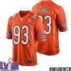 Justin Fields No 1 Chicago Bears Super Bowl Lviii Alternate Game Jersey Orange For Men – Replica