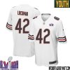 Stan Jones No 78 Chicago Bears Super Bowl LVIII Away Game Jersey White for Youth – Replica