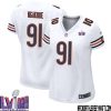 Zacch Pickens No 96 Chicago Bears Super Bowl Lviii Away Game Jersey White For Women – Replica
