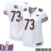 Travis Homer No 20 Chicago Bears Super Bowl LVIII Away Game Jersey White for Women – Replica