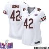 Roy Mbaeteka No 78 Chicago Bears Super Bowl Lviii Away Game Jersey White For Women – Replica