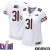 Jim Covert No 74 Chicago Bears Super Bowl Lviii Away Game Jersey White For Women – Replica
