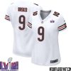 Jalen Harris No 59 Chicago Bears Super Bowl Lviii Away Game Jersey White For Women – Replica