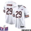 Tyler Scott No 13 Chicago Bears Super Bowl Lviii Away Game Jersey White For Men – Replica