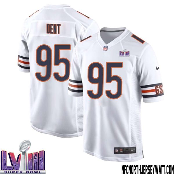 Richard Dent No 95 Chicago Bears Super Bowl Lviii Away Game Jersey White For Men – Replica