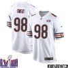 Nate Davis No 64 Chicago Bears Super Bowl Lviii Away Game Jersey White For Men – Replica