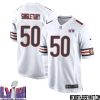 Mike Ditka No 89 Chicago Bears Super Bowl Lviii Away Game Jersey White For Men – Replica