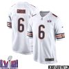 Khari Blasingame No 35 Chicago Bears Super Bowl Lviii Away Game Jersey White For Men – Replica