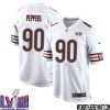 Justin Fields No 1 Chicago Bears Super Bowl LVIII Away Game Jersey White for Men – Replica