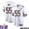 Duron Harmon No 37 Chicago Bears Super Bowl Lviii Away Game Jersey White For Men – Replica