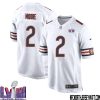 Dominique Robinson No 90 Chicago Bears Super Bowl LVIII Away Game Jersey White for Men – Replica