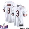 Brian Urlacher No 54 Chicago Bears Super Bowl Lviii Away Game Jersey White For Men – Replica
