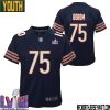 Larry Morris No 33 Chicago Bears Super Bowl Lviii Home Game Jersey Navy For Youth – Replica